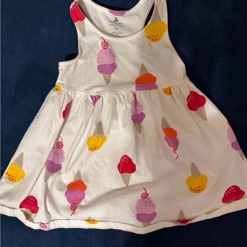 GAP Cream Dress with Red and Purple Accents